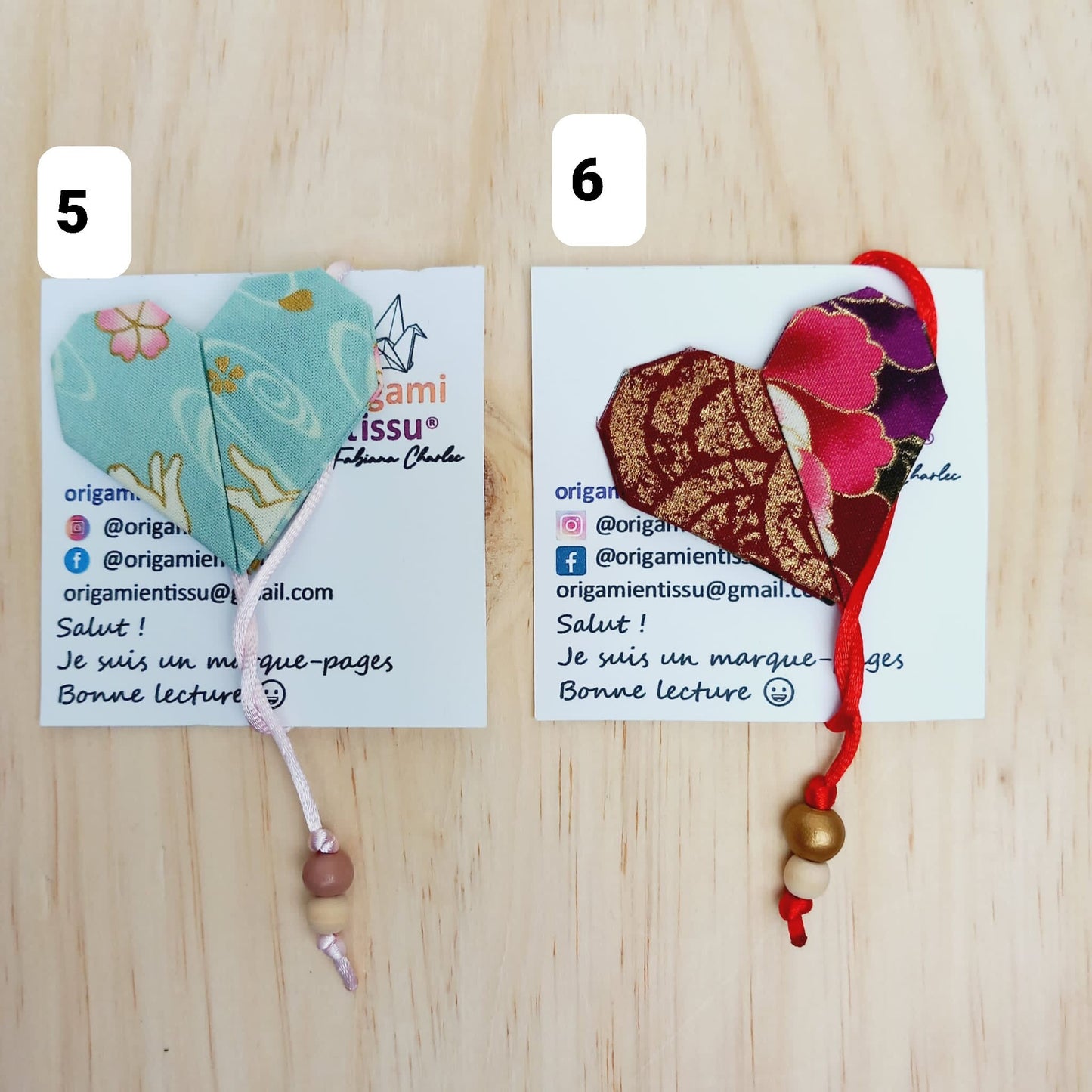 Marque-page coeur en origami pour les amoureux de lecture